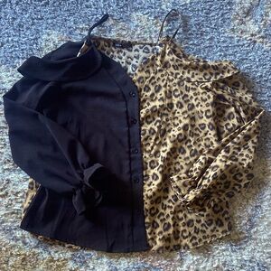 WOMENS LEOPARD PRINT sheer shirt